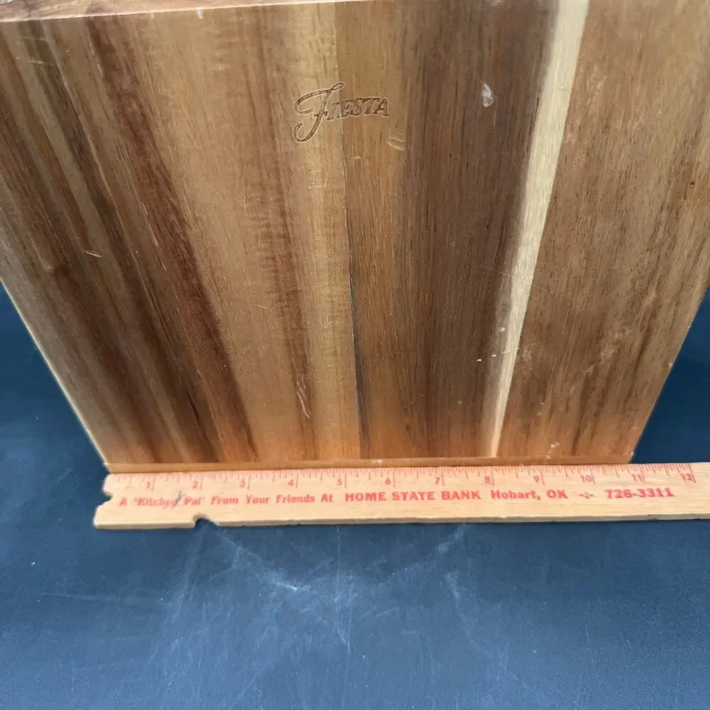 Fiesta Knife Block Wooden with Cutting Board Storage 10 slot